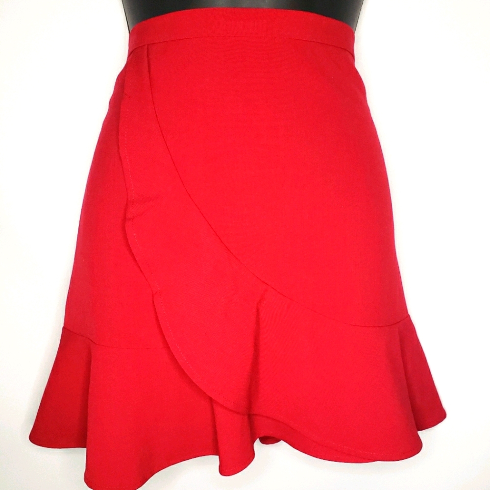 BCBG red ruffle mini shirt